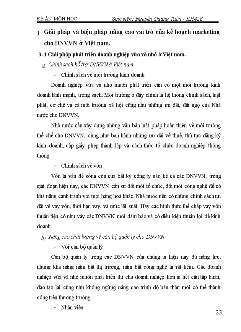 image for page Kế hoạch Marketing và vai trò của kế hoach Marketing trong DNVVN