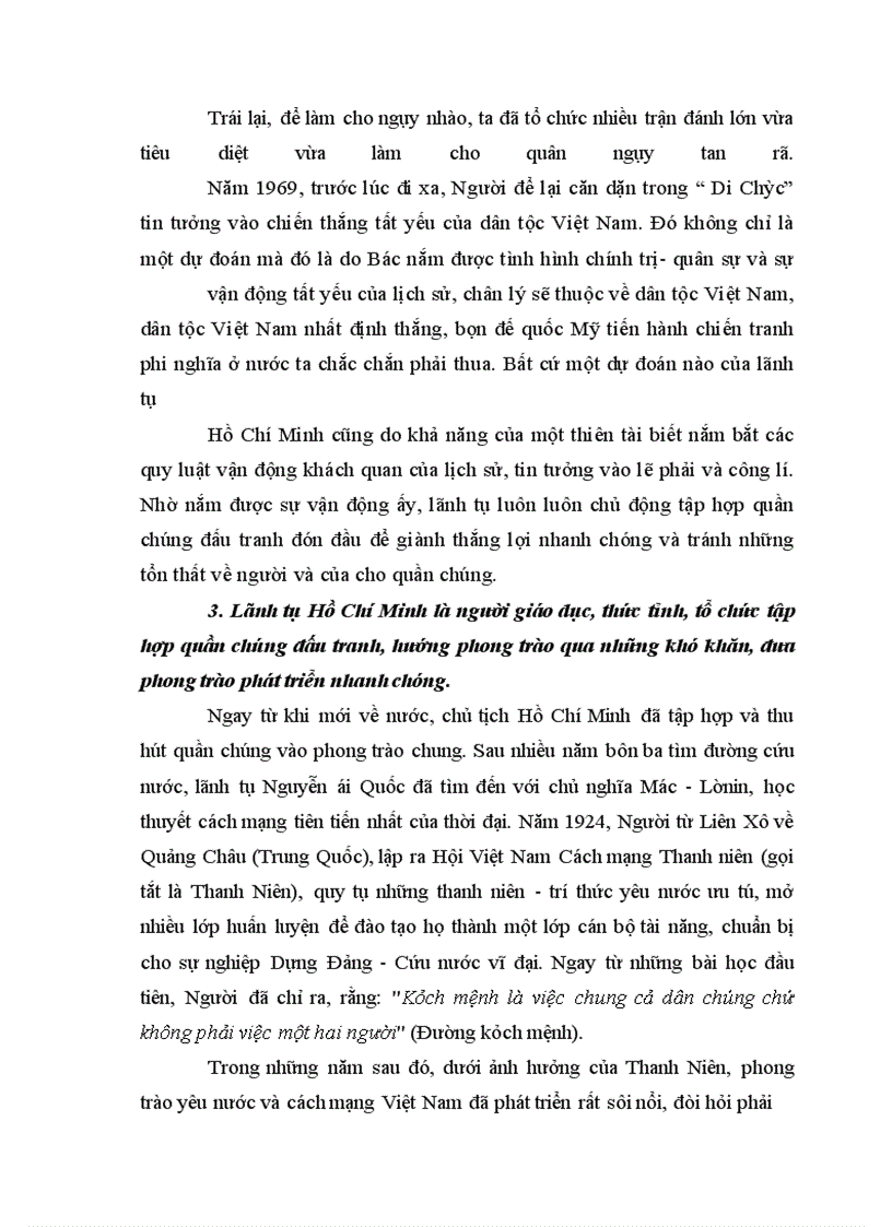 image for page Vai trò của lãnh tụ Hồ Chí Minh trong sự nghiệp cách mạng của dân tộc Việt Nam