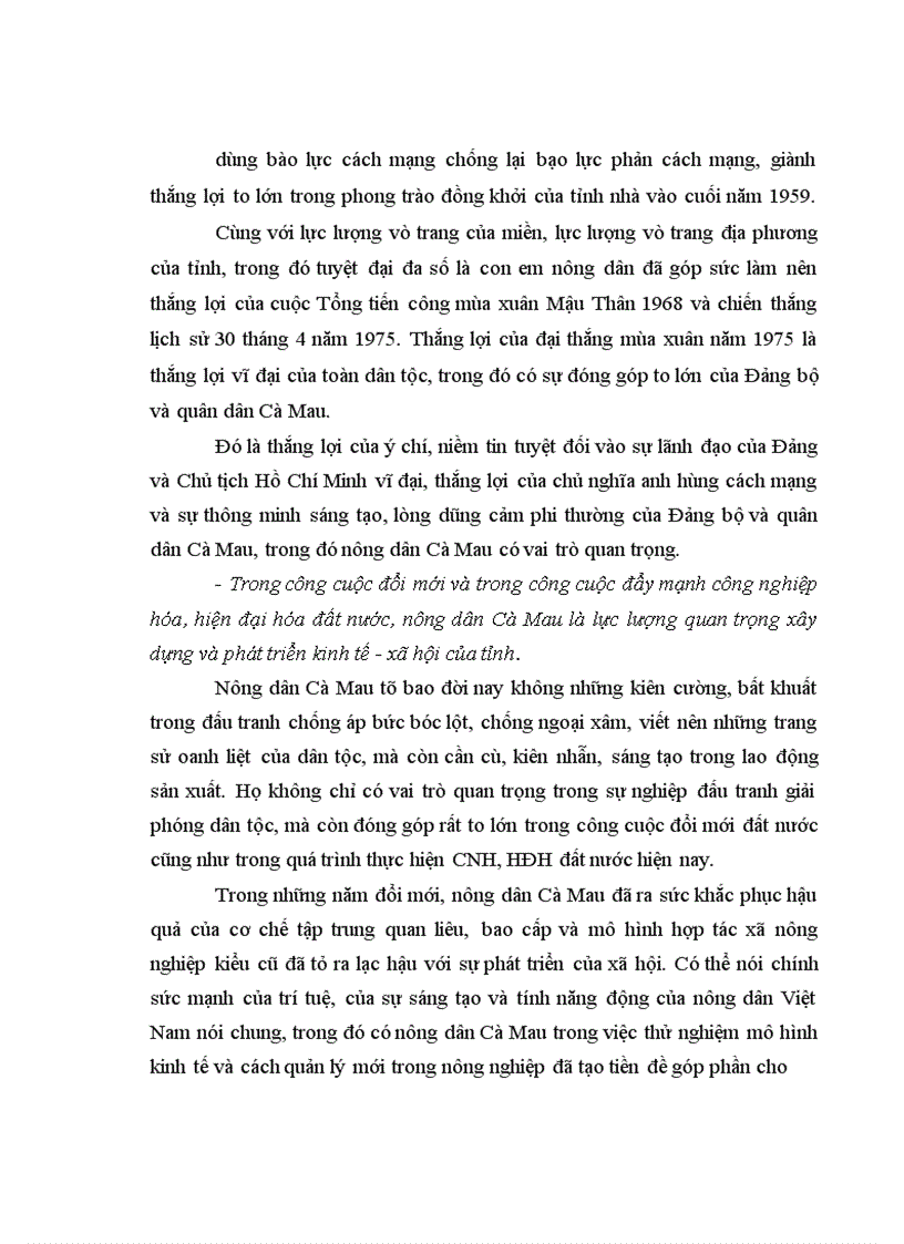 image for page Phương hướng và những giải pháp chủ yếu nâng cao chất lượng công tác vận động nông dân của đảng bộ tỉnh cà mau thời kỳ đẩy mạnh công nghiệp hóa, hiện đại hóa đất nước