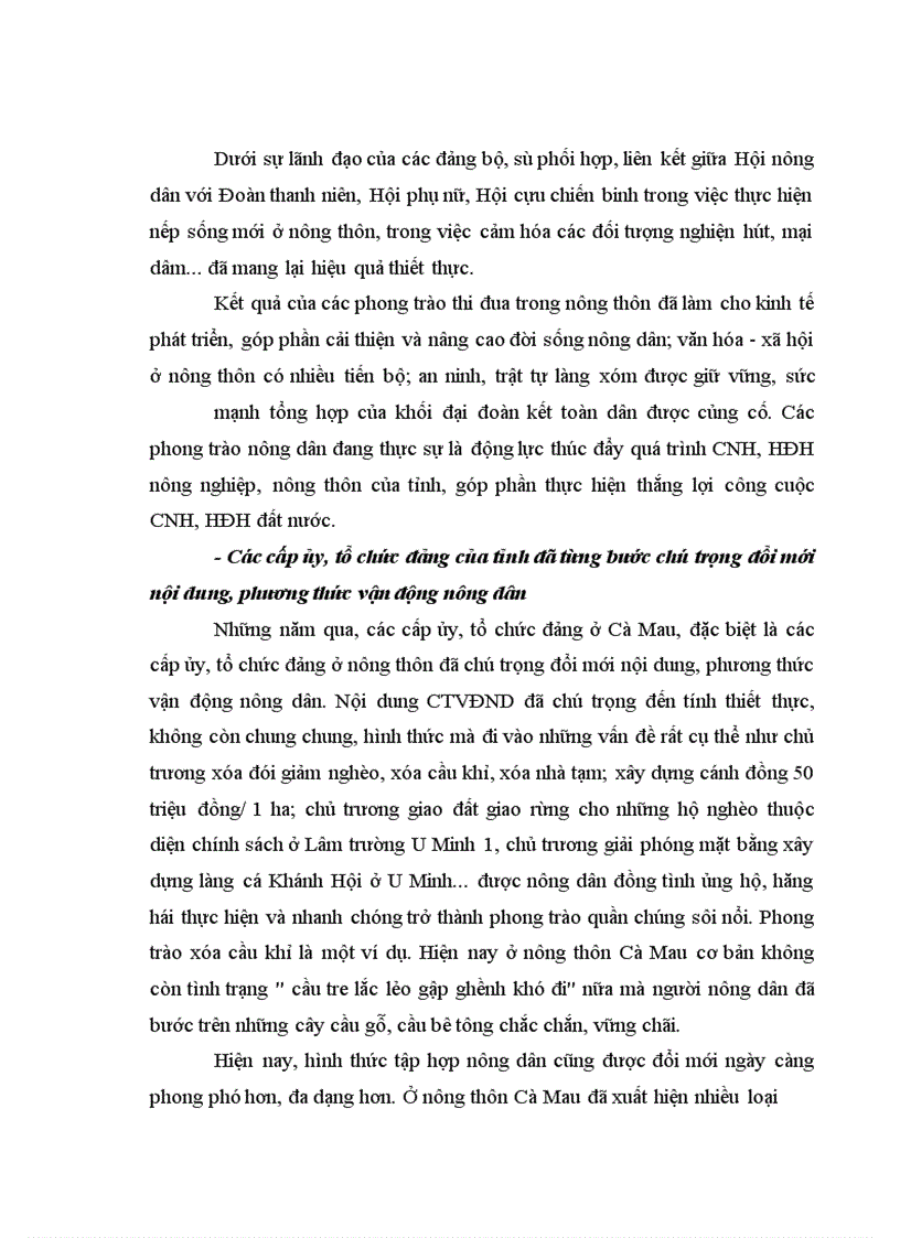 image for page Phương hướng và những giải pháp chủ yếu nâng cao chất lượng công tác vận động nông dân của đảng bộ tỉnh cà mau thời kỳ đẩy mạnh công nghiệp hóa, hiện đại hóa đất nước