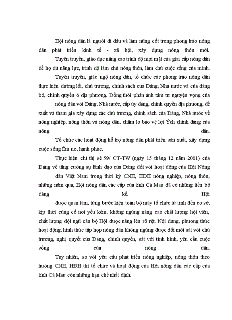 image for page Phương hướng và những giải pháp chủ yếu nâng cao chất lượng công tác vận động nông dân của đảng bộ tỉnh cà mau thời kỳ đẩy mạnh công nghiệp hóa, hiện đại hóa đất nước