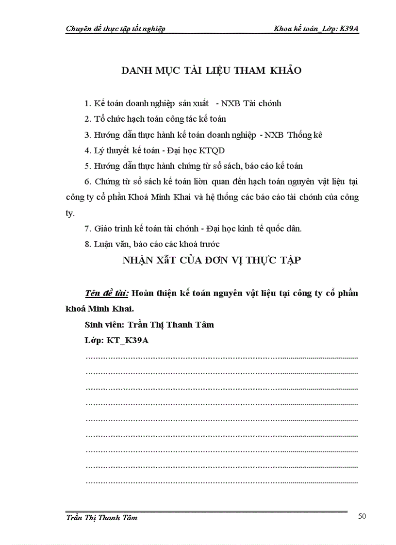 image for page Hoàn thiện kế toán nguyên vật liệu ở công ty cổ phần khóa minh khai