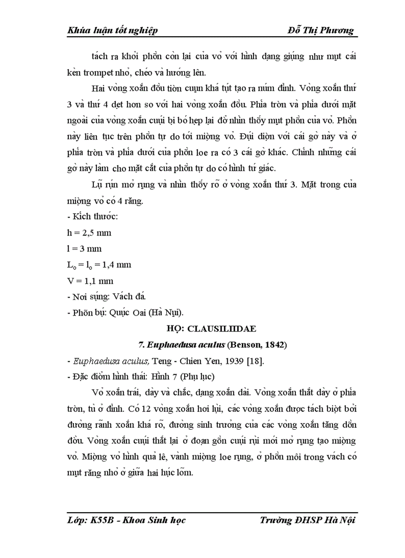 image for page Nghiên cứu thành phần loài và đặc điểm phân bố của Thần mềm Chân bụng (Gastropoda) trên cạn ở núi Sài Sơn, Quốc Oai, Hà Nội.