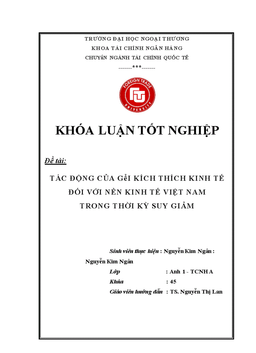 image for page Tác động của gói kích thích kinh tế đối với nền kinh tế Việt Nam trong thời kỳ suy giảm