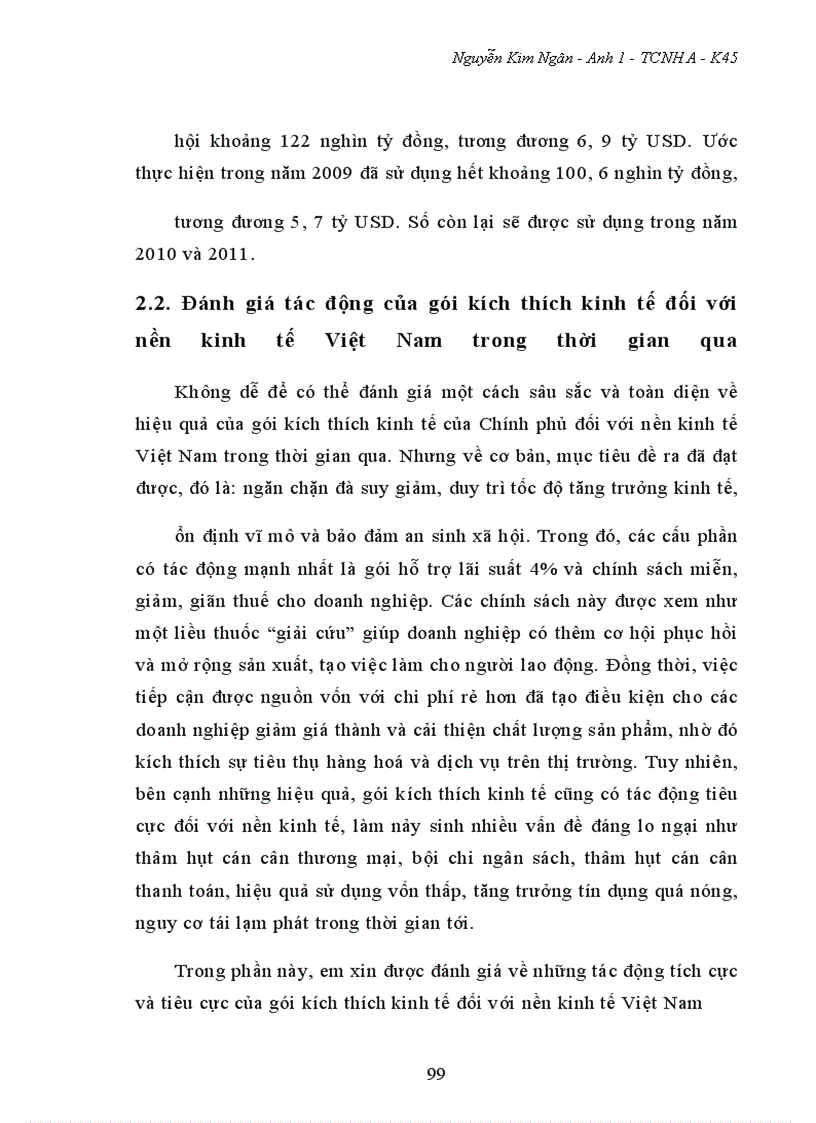 image for page Tác động của gói kích thích kinh tế đối với nền kinh tế Việt Nam trong thời kỳ suy giảm