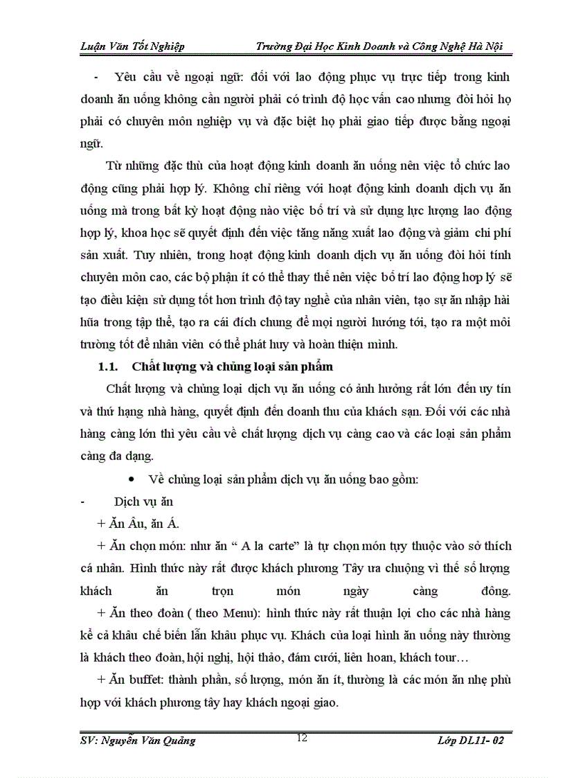image for page Thực trạng và các giải pháp chủ yếu nhằm nâng cao hiệu quả kinh doanh dịch vụ ăn uống của nhà hàng Le Marrakech