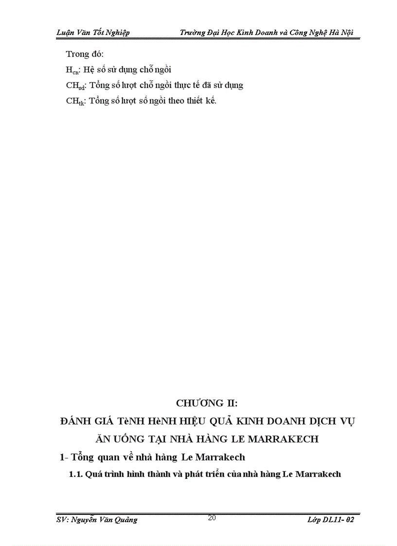 image for page Thực trạng và các giải pháp chủ yếu nhằm nâng cao hiệu quả kinh doanh dịch vụ ăn uống của nhà hàng Le Marrakech