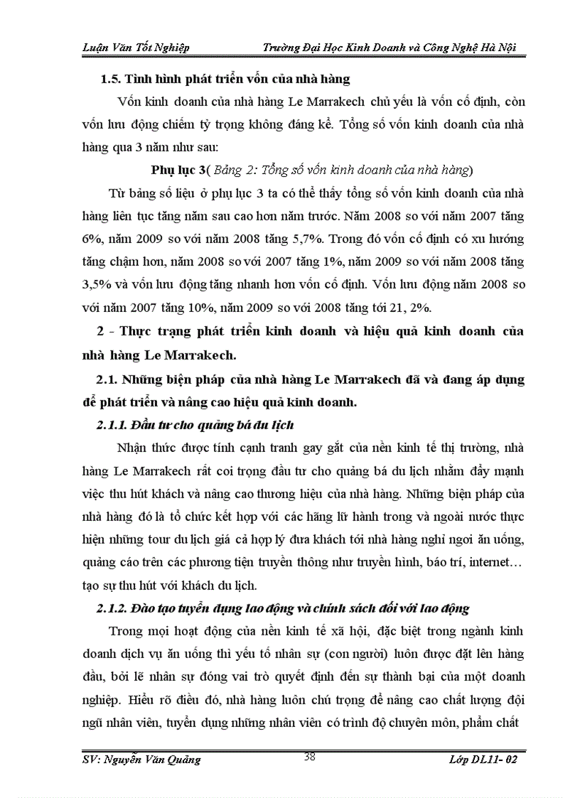 image for page Thực trạng và các giải pháp chủ yếu nhằm nâng cao hiệu quả kinh doanh dịch vụ ăn uống của nhà hàng Le Marrakech