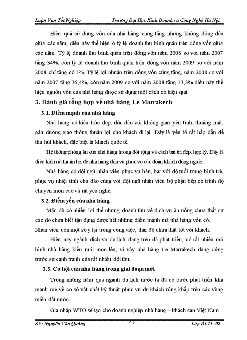 image for page Thực trạng và các giải pháp chủ yếu nhằm nâng cao hiệu quả kinh doanh dịch vụ ăn uống của nhà hàng Le Marrakech
