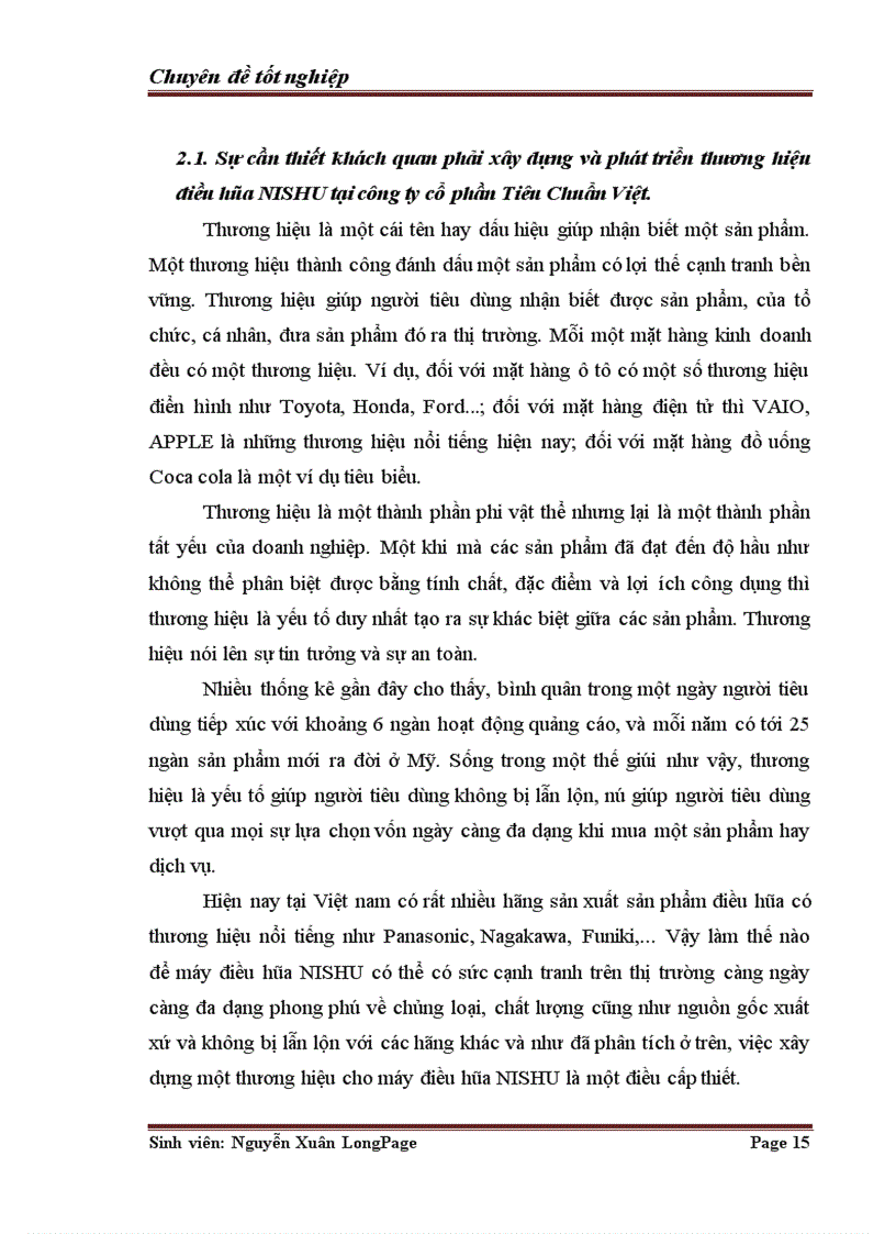 image for page Một số giải pháp xây dựng và phát triển thương hiệu điều hòa NISHU tại công ty cổ phần Tiêu Chuẩn Việt