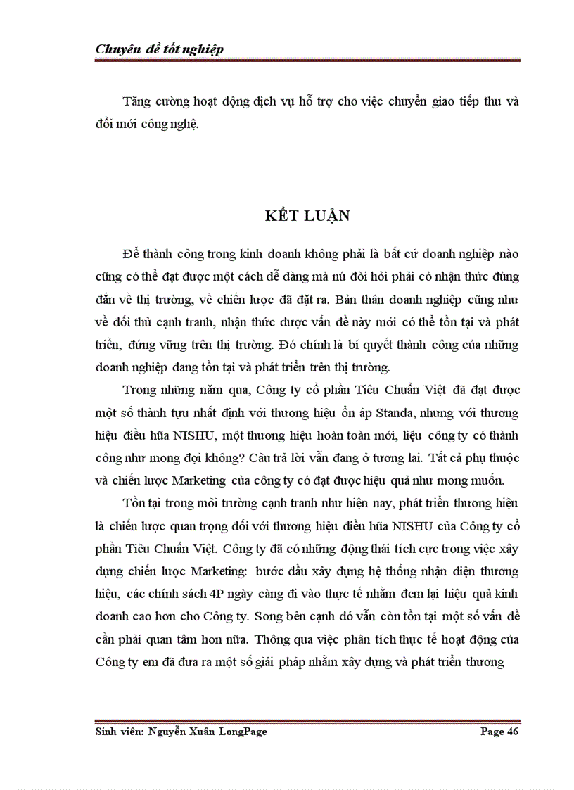 image for page Một số giải pháp xây dựng và phát triển thương hiệu điều hòa NISHU tại công ty cổ phần Tiêu Chuẩn Việt