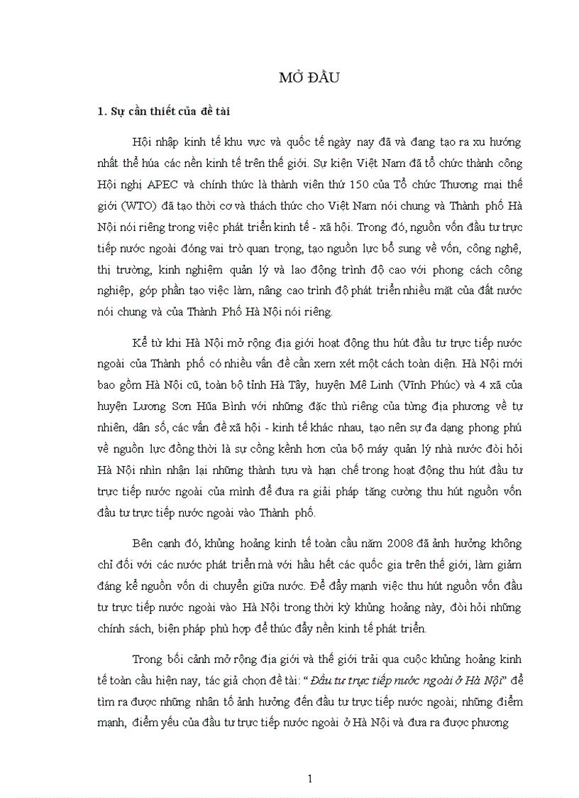 image for page Thực trạng đầu tư trực tiếp nước ngoài tại Hà Nội