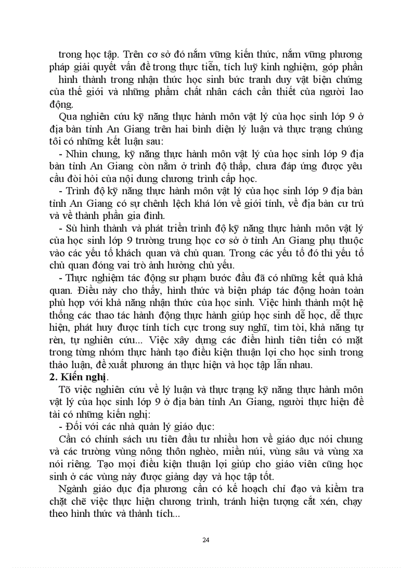 image for page Nghiên cứu kỹ năng thực hành môn vật lý của học sinh lớp 9 trường trung học cơ sở ở tỉnh An Giang