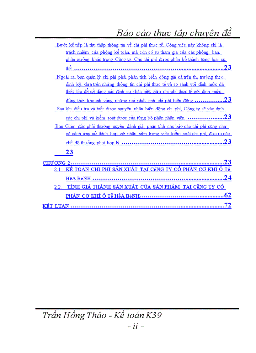 image for page Hoàn thiện kế toán chi phí sản xuất và tính giá thành sản phẩm tại Công ty Cổ phần Cơ khí ôtô Hoà Bình