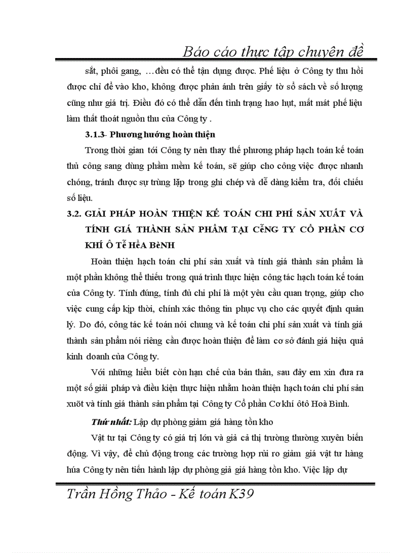 image for page Hoàn thiện kế toán chi phí sản xuất và tính giá thành sản phẩm tại Công ty Cổ phần Cơ khí ôtô Hoà Bình