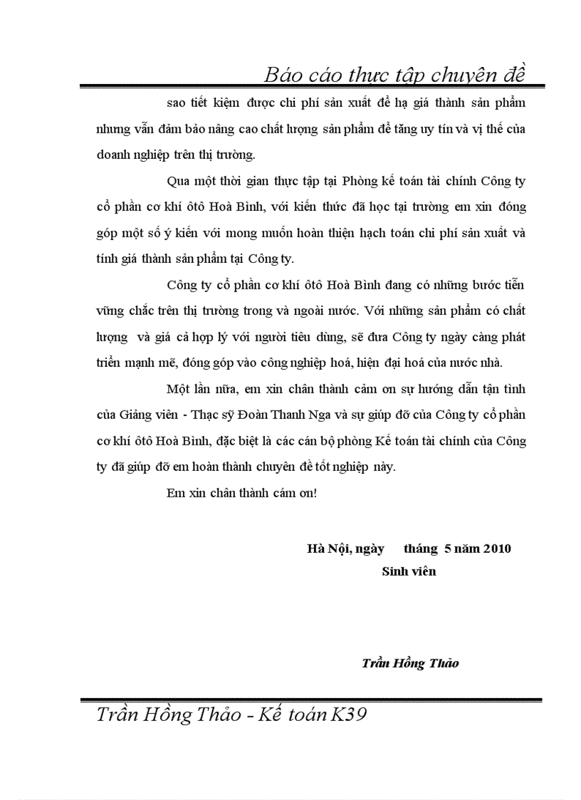 image for page Hoàn thiện kế toán chi phí sản xuất và tính giá thành sản phẩm tại Công ty Cổ phần Cơ khí ôtô Hoà Bình