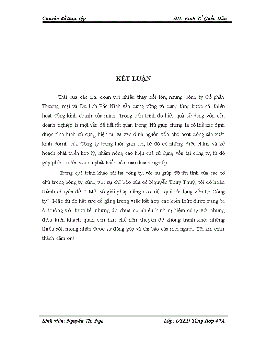image for page Một số giải pháp nâng cao hiệu quả sử dụng vốn tại Công ty Cổ phần Thương mại và Du lịch Bắc Ninh