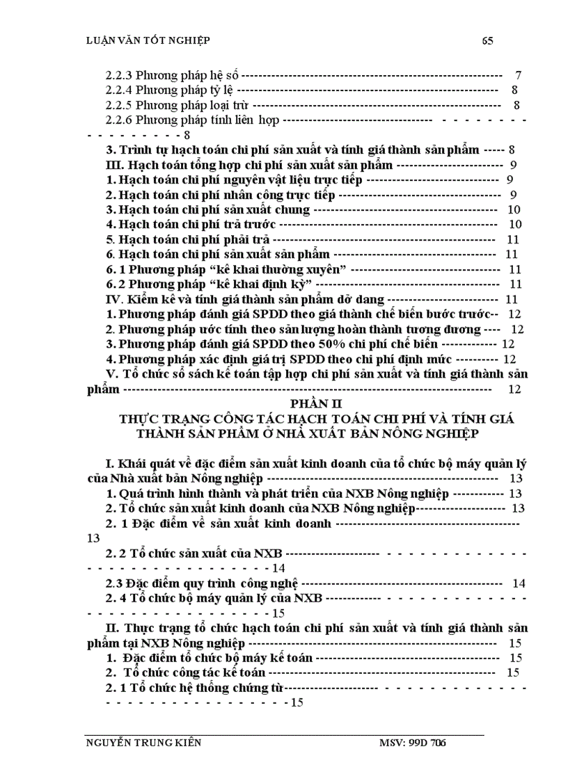 image for page Thực trạng công tác hạch toán chi phí và tính giáthành sản phẩm ở nhà xuất bản nông nghiệp