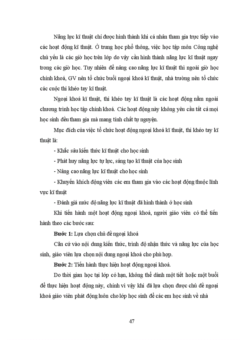 image for page Năng lực kĩ thuật và biện pháp nâng cao năng lực kĩ thuật cho học sinh trong dạy học môn Công nghệ 11