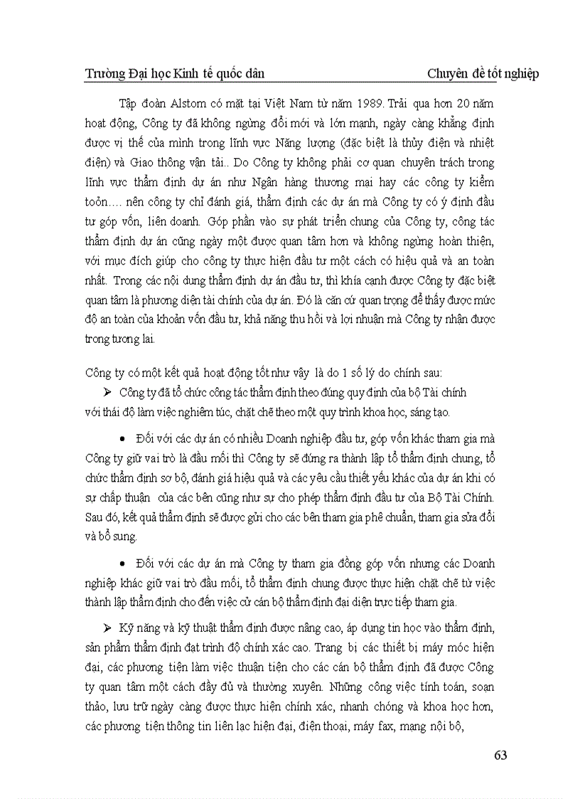 image for page Nâng cao chất lượng thẩm định tài chính dự án đầu tư tại Công ty Alstom