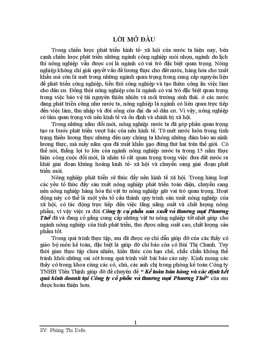 image for page Kế toán bán hàng và xác định kết quả kinh doanh tại Công ty coor phaanf và thương mại Phương Thế