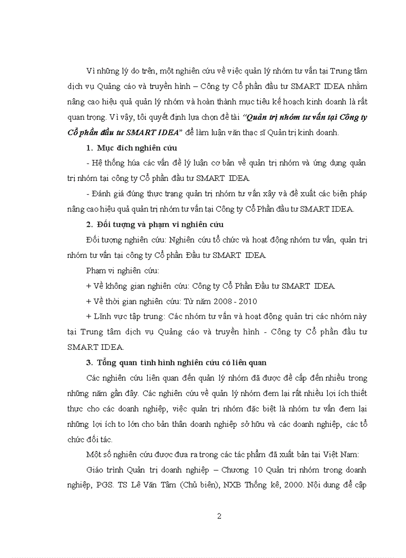 image for page Quản trị nhóm tư vấn tại Công ty Cổ phần đầu tư SMART IDEA