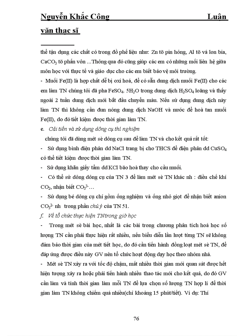 image for page Hệ thống thí nnghiệm hoá học phần vô cơ lớp 12 ban khtn và phương pháp tiến hành thí nghiệm