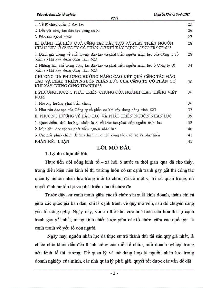 image for page Nâng cao hơn nữa hiệu quả công tác đào tạo và phát triển nguồn nhân lực tại Công ty cổ phần cơ khí xây dựng công trình 623