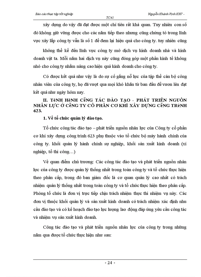 image for page Nâng cao hơn nữa hiệu quả công tác đào tạo và phát triển nguồn nhân lực tại Công ty cổ phần cơ khí xây dựng công trình 623