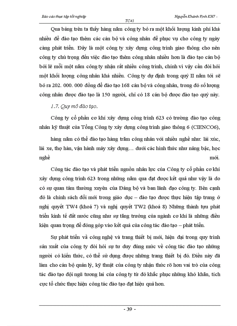 image for page Nâng cao hơn nữa hiệu quả công tác đào tạo và phát triển nguồn nhân lực tại Công ty cổ phần cơ khí xây dựng công trình 623