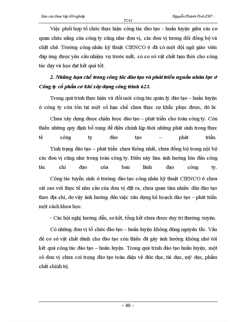 image for page Nâng cao hơn nữa hiệu quả công tác đào tạo và phát triển nguồn nhân lực tại Công ty cổ phần cơ khí xây dựng công trình 623