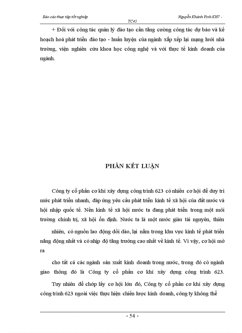 image for page Nâng cao hơn nữa hiệu quả công tác đào tạo và phát triển nguồn nhân lực tại Công ty cổ phần cơ khí xây dựng công trình 623