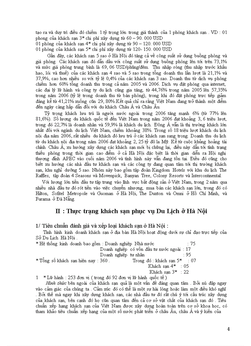 image for page Thực trạng khách sạn phục vụ Du Lịch ở Hà Nội