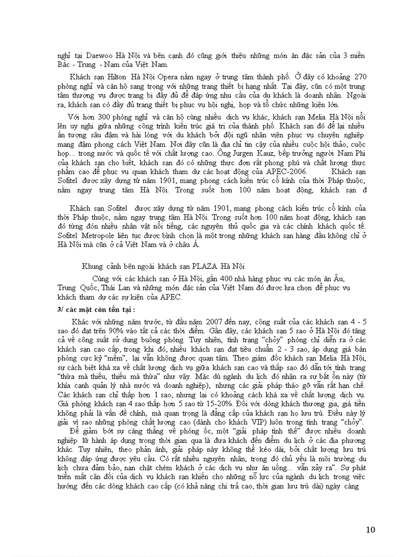 image for page Thực trạng khách sạn phục vụ Du Lịch ở Hà Nội