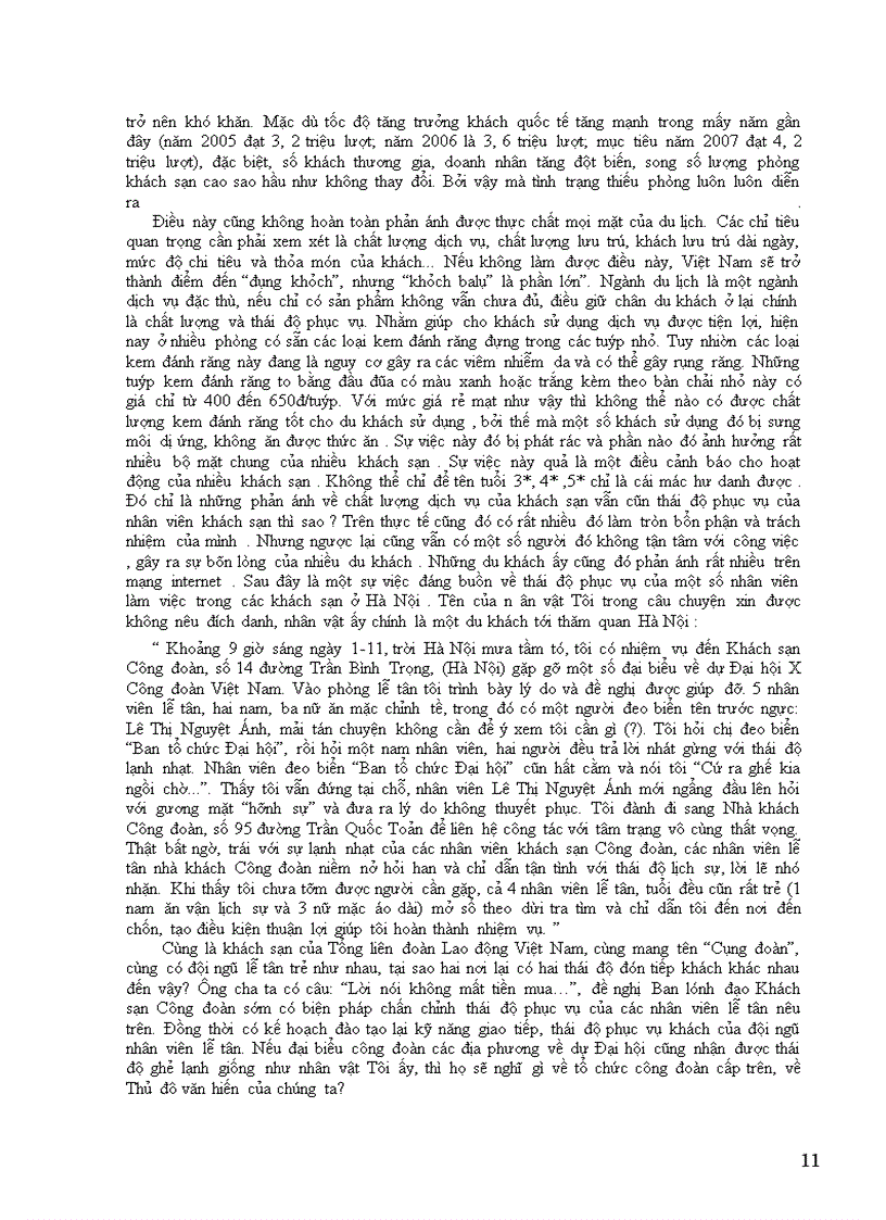 image for page Thực trạng khách sạn phục vụ Du Lịch ở Hà Nội