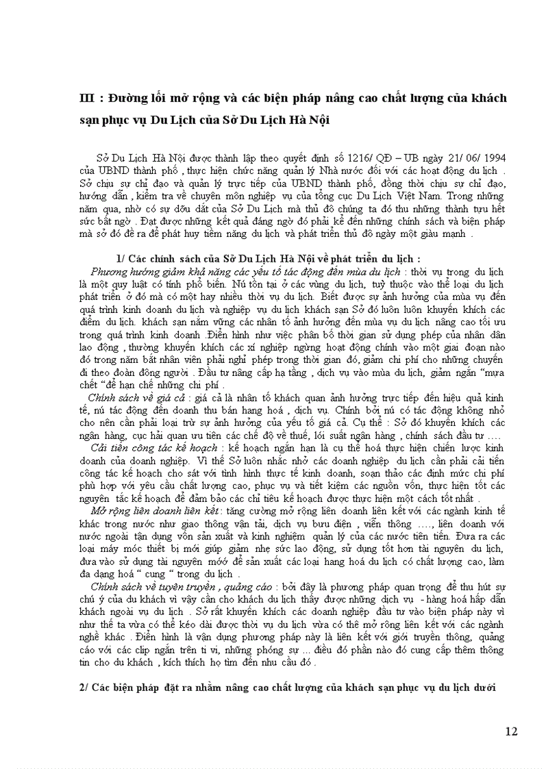 image for page Thực trạng khách sạn phục vụ Du Lịch ở Hà Nội