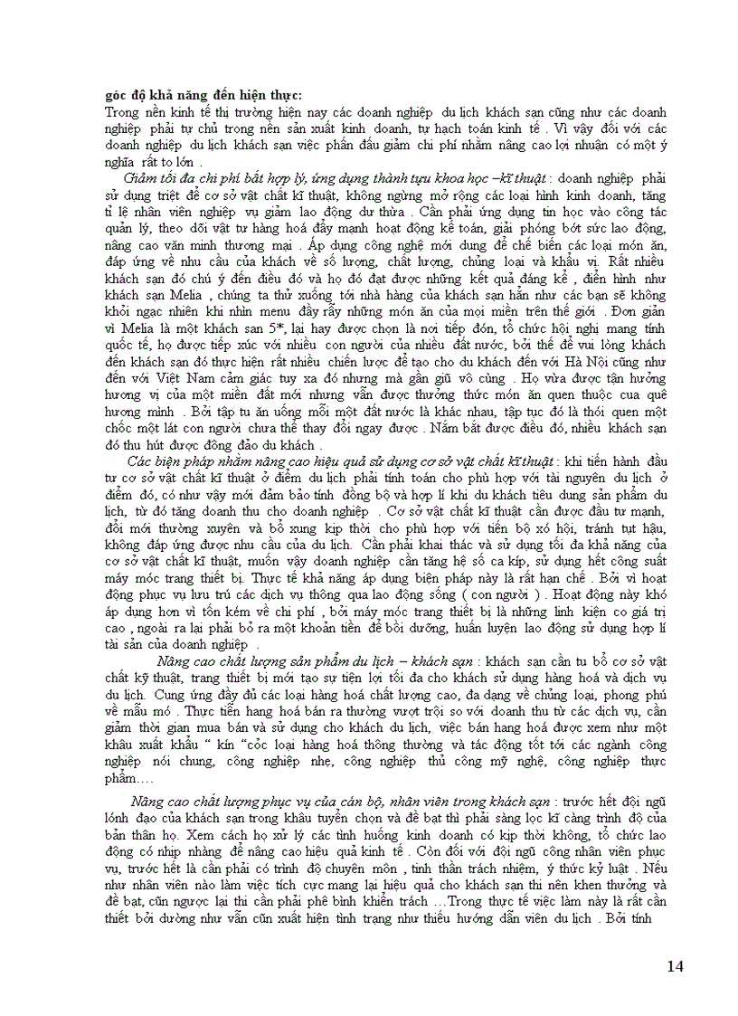 image for page Thực trạng khách sạn phục vụ Du Lịch ở Hà Nội