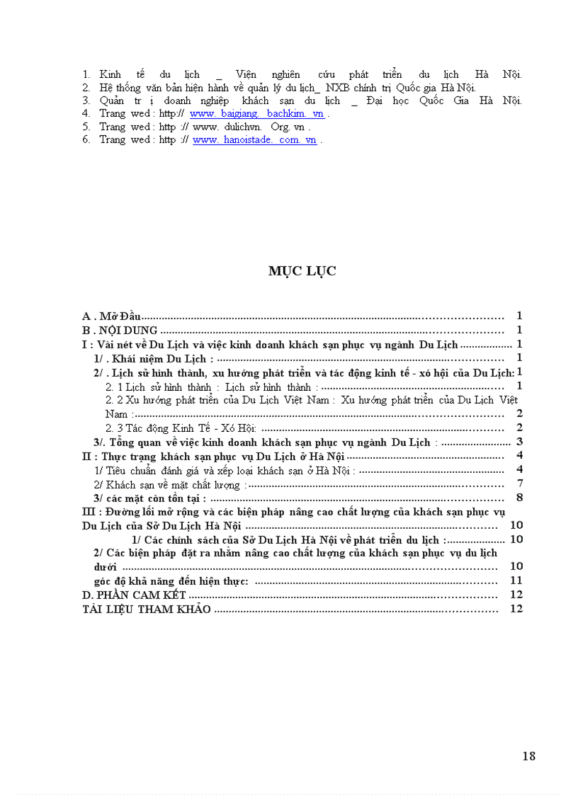 image for page Thực trạng khách sạn phục vụ Du Lịch ở Hà Nội