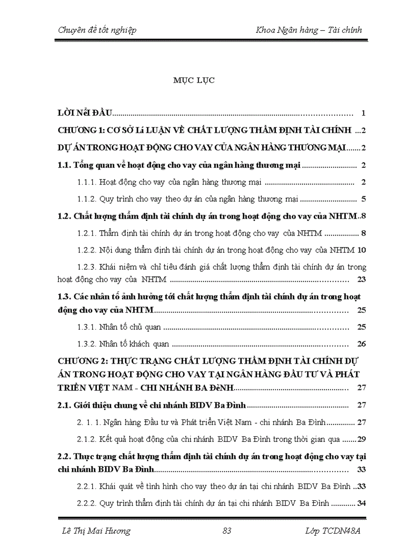 image for page Nâng cao chất lượng thẩm định tài chính dự án trong hoạt động cho vay tại Ngân hàng Đầu tư và Phát triển Việt Nam chi nhánh Ba Đình