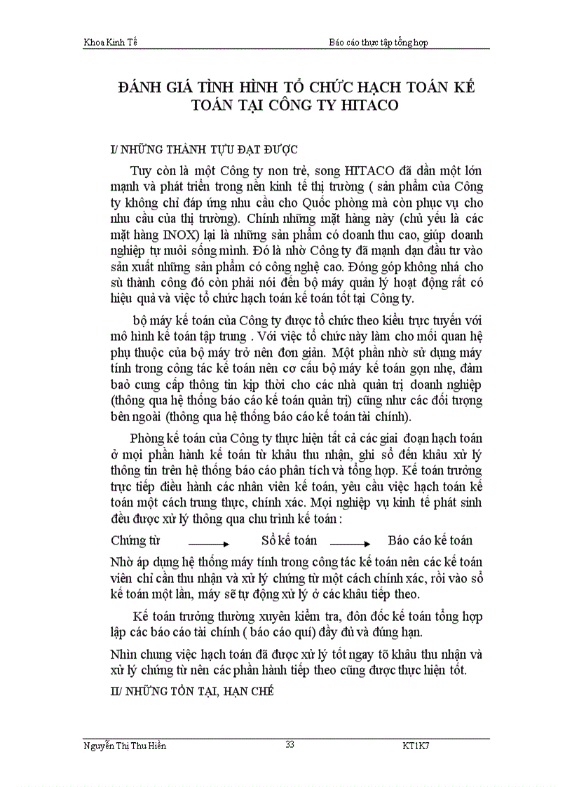 image for page Tổ chức hạch toán kế toán tạI Công ty ứng dụng công nghệ cao (HITACO)