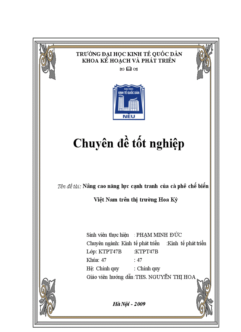 image for page Nâng cao năng lực canh tranh xuất khẩu của cà phê Việt Nam đến 2020