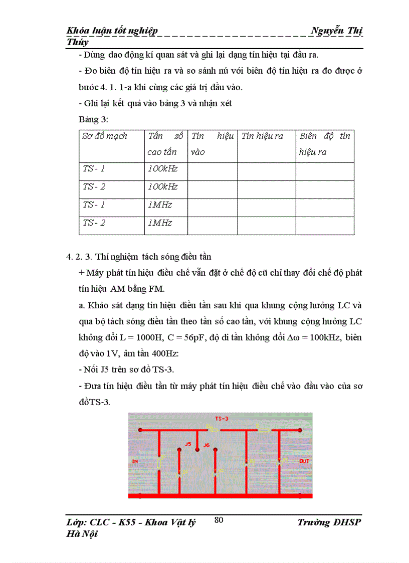 image for page Thí nghiệm tách sóng trong chương trình điện tử đại cương của khoa Vật Lý