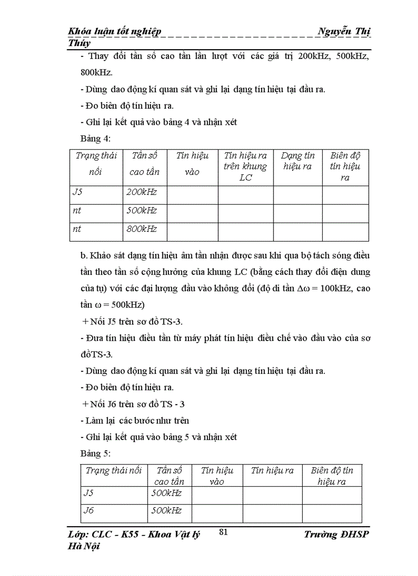 image for page Thí nghiệm tách sóng trong chương trình điện tử đại cương của khoa Vật Lý