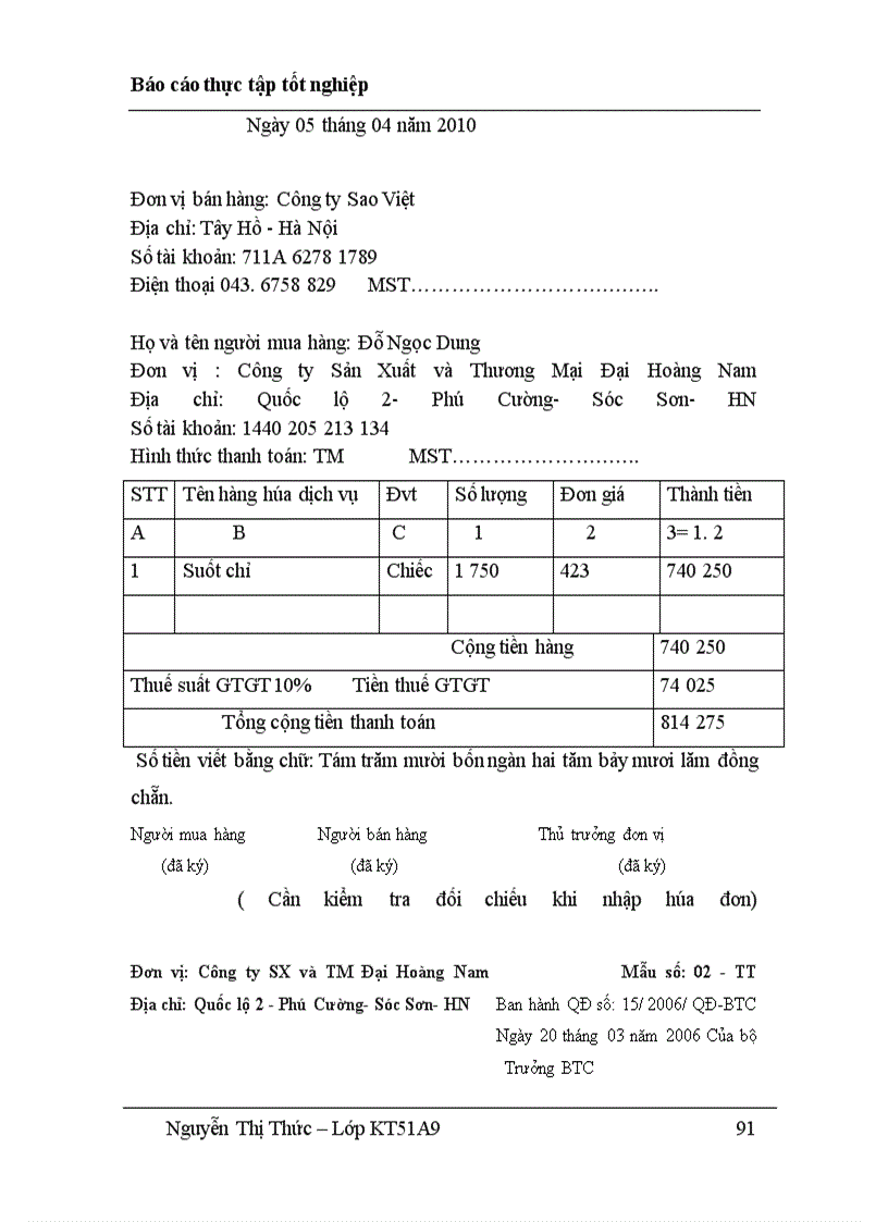 image for page Công tác hạch toán tại công ty TNHH sản xuất và thương mại Đại Hoàng Nam