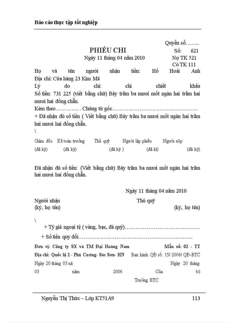 image for page Công tác hạch toán tại công ty TNHH sản xuất và thương mại Đại Hoàng Nam