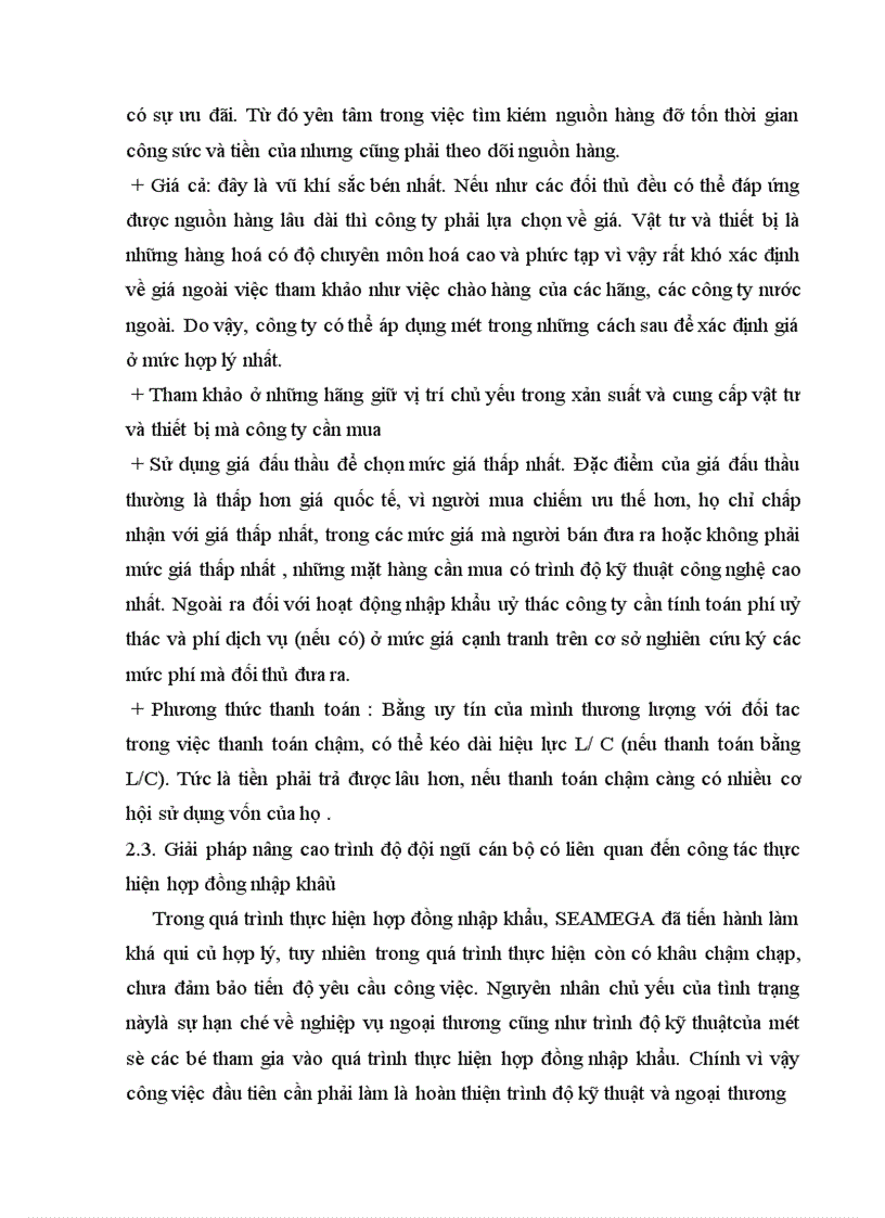 image for page Thực trạng, quy trình thực hiện hợp đồng nhập khẩu tại công ty sea mega: