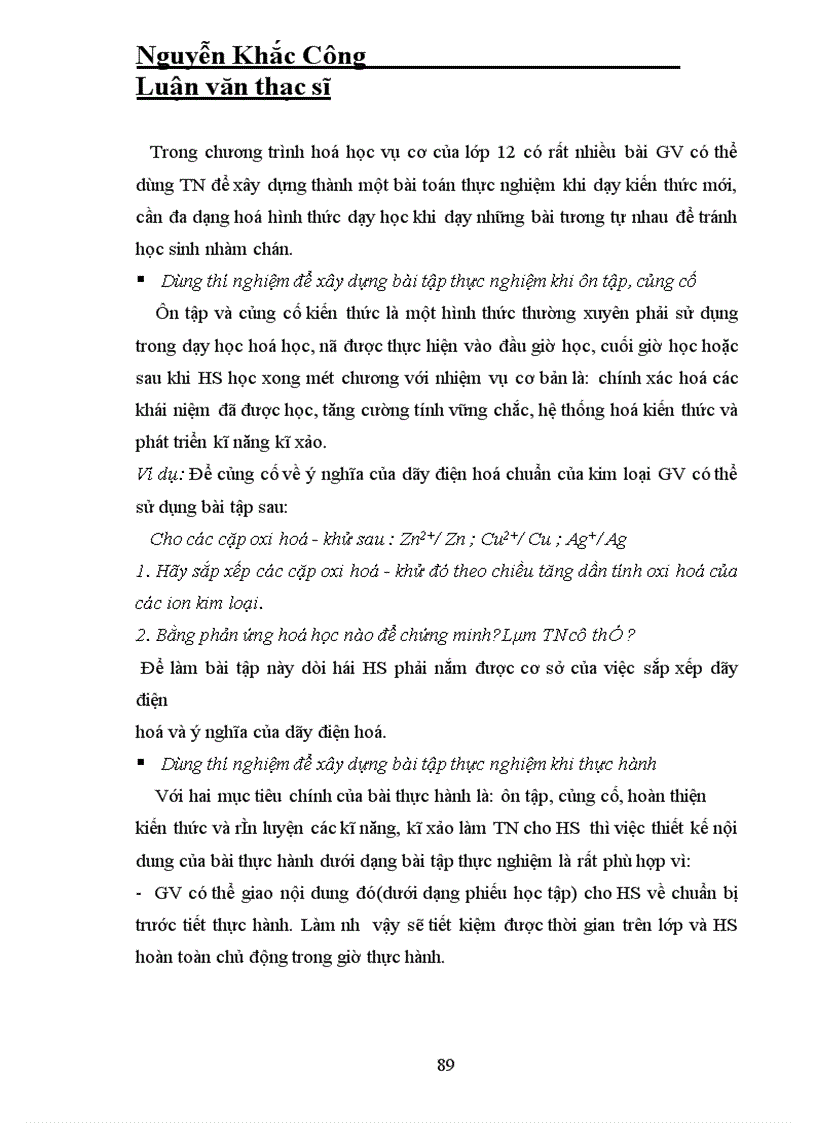 image for page Phương pháp sử dụng thí nghiệm phần hoá vô cơ lớp 12 ban khtn trong giảng dạy hoá học