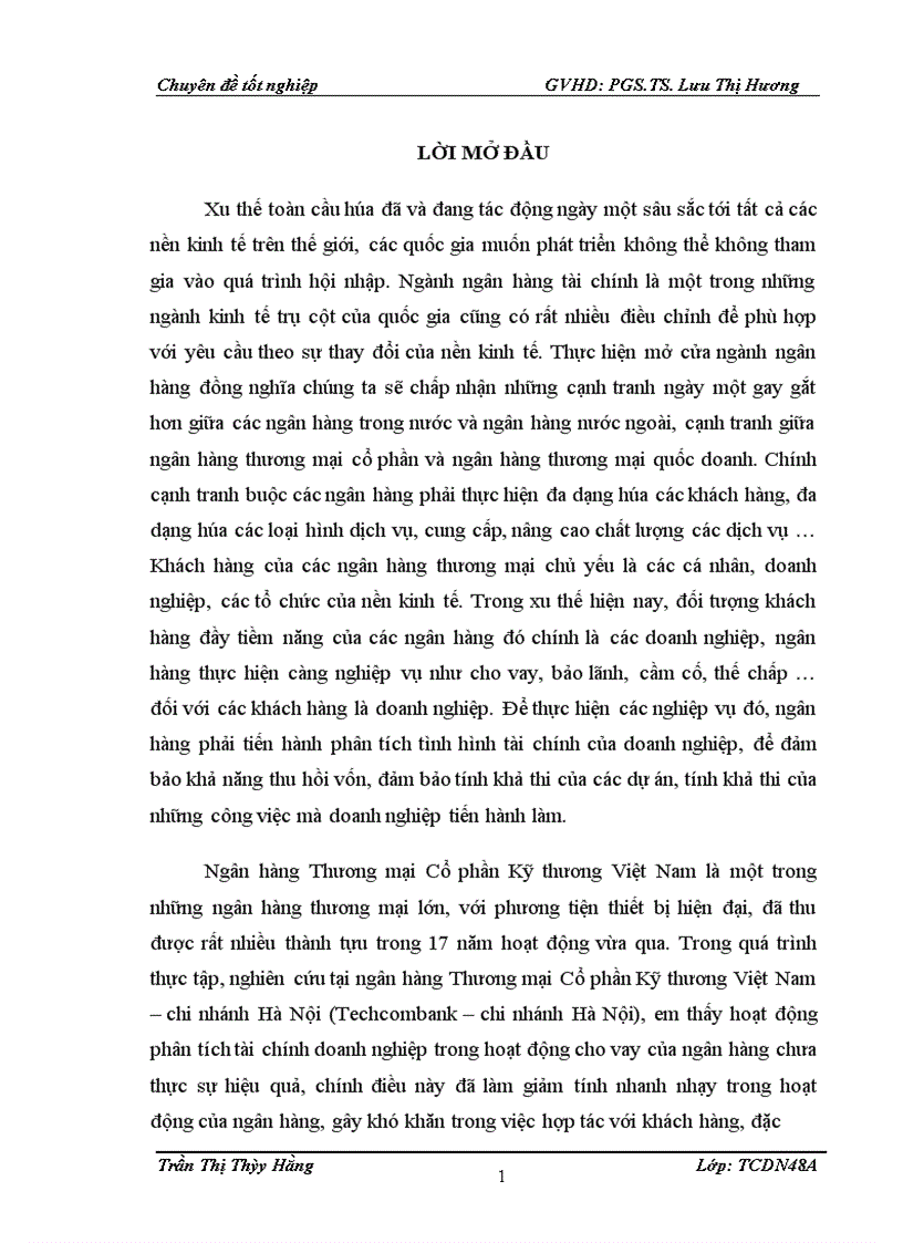 image for page Hoàn thiện nội dung phân tích tài chính doanh nghiệp trong hoạt động cho vay của Ngân hàng Kỹ thương chi nhánh Hà Nội – Techcombank chi nhánh Hà Nội