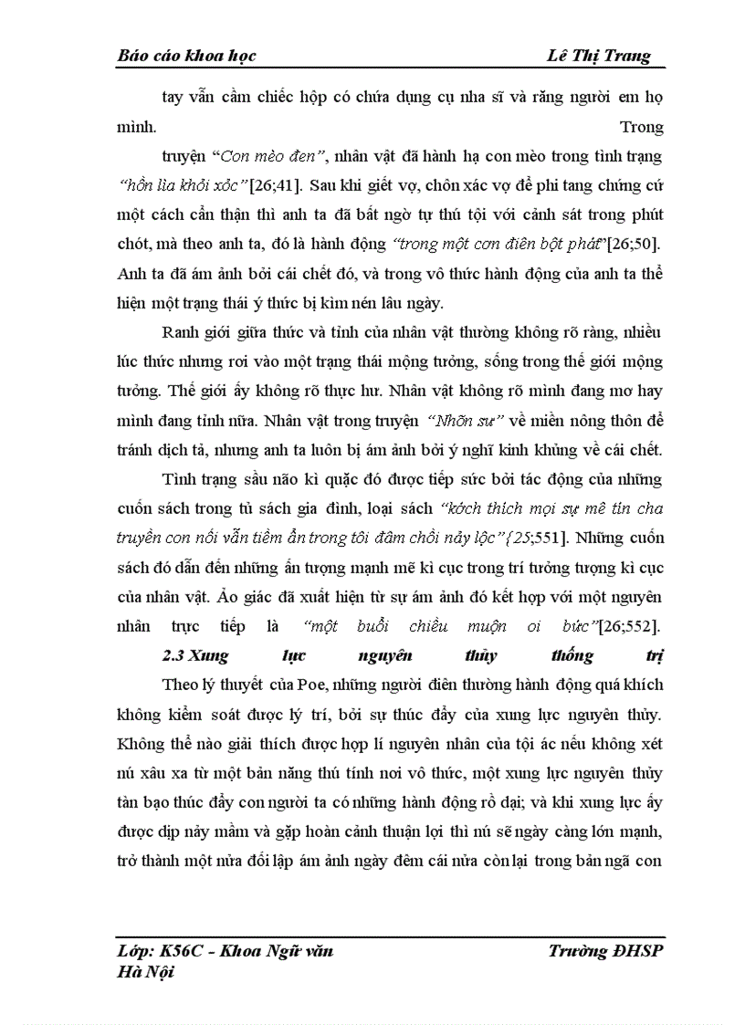 image for page Kiểu nhân vật rối loạn tâm thần trong truyện ngắn của E. A. Poe, qua đó thấy được những đóng góp của Poe trong văn học thế giới. khoa học Lê Thị Trang