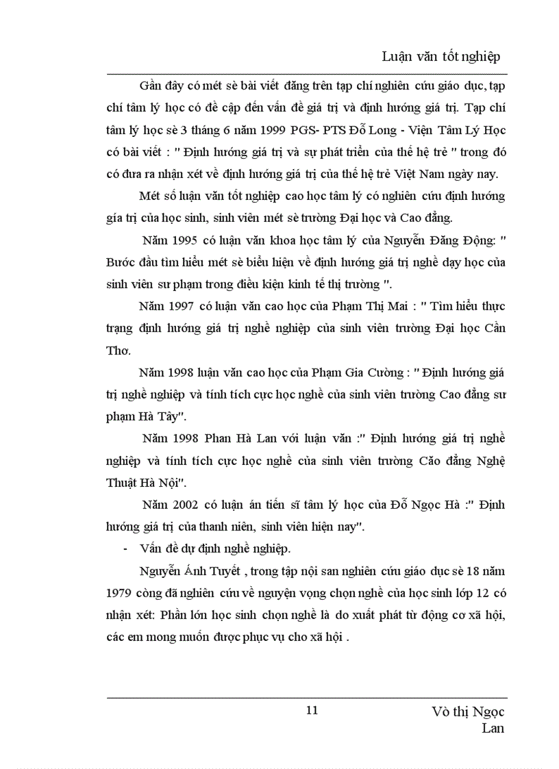 image for page Định hướng giá trị nghề nghiệp trong dự định chọn nghề của học sinh THPT Yên Viên